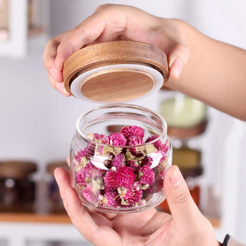 Tzerotone jars filled with colorful spices for quick ingredient identification
