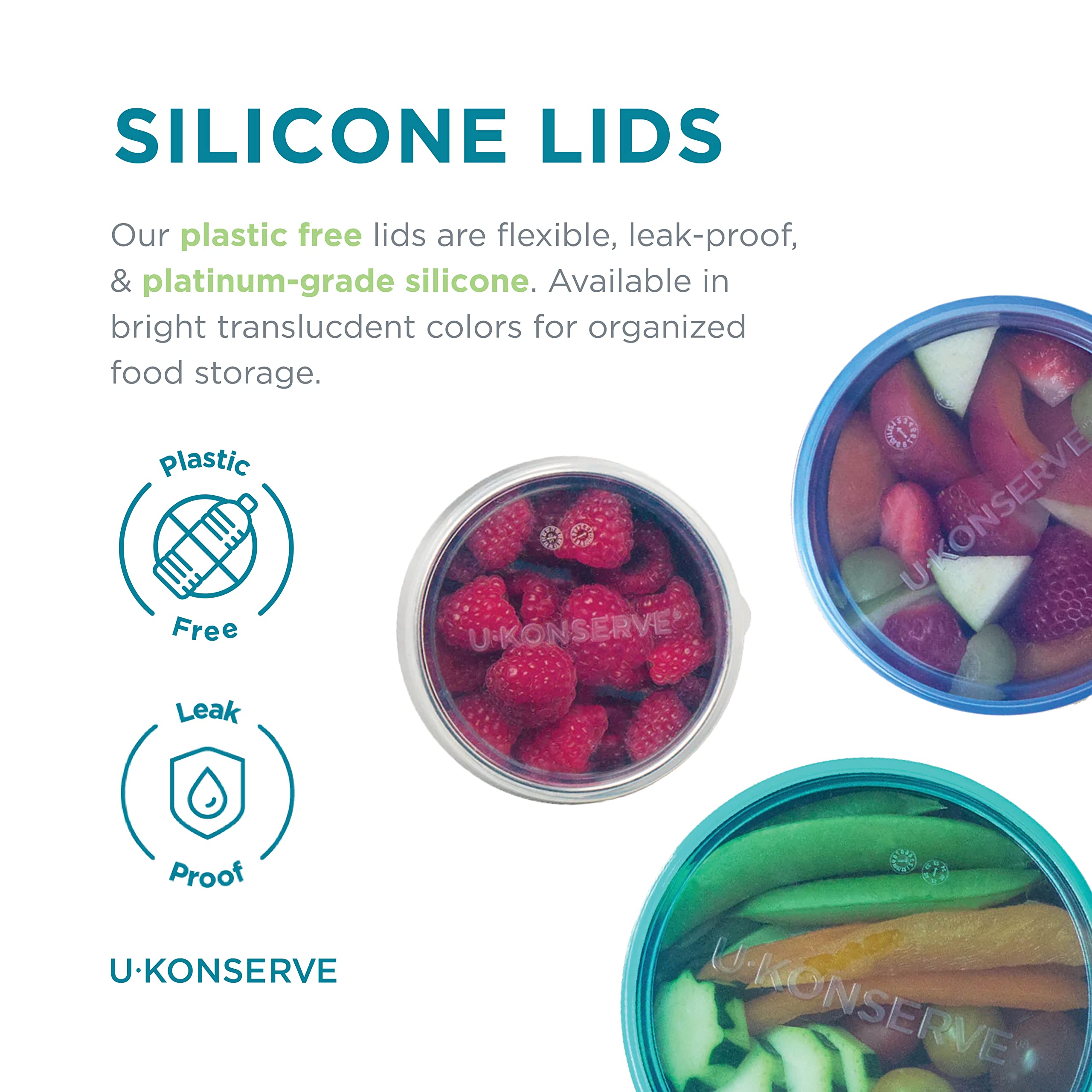 U-Konserve close-up of silicone rim seal, tight leak prevention and flexibility