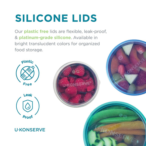 U-Konserve close-up of silicone rim seal, tight leak prevention and flexibility