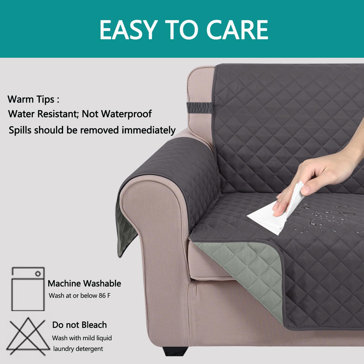 U-NICE HOME arm corner with foam rod inserted showing anti-slip secure fit