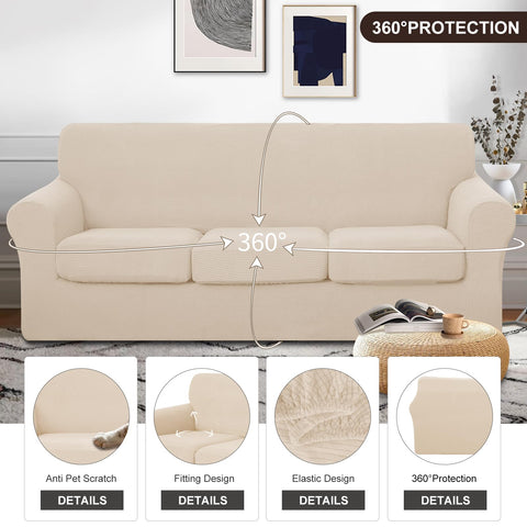 U-NICE HOME cushion detail demonstrating snug fit and wrinkle reduction