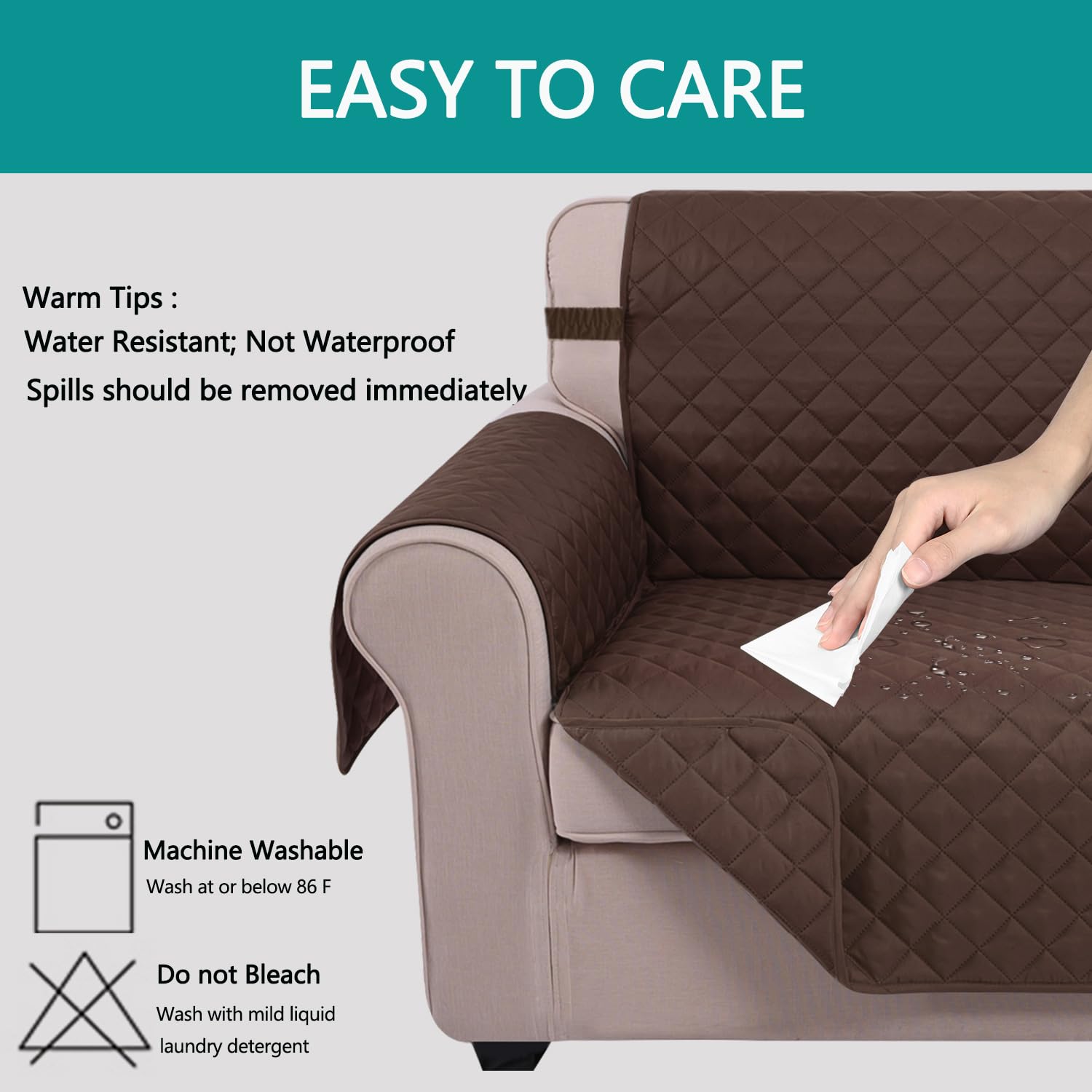 U-NICE HOME lifestyle scene of covered loveseat in a cozy living room
