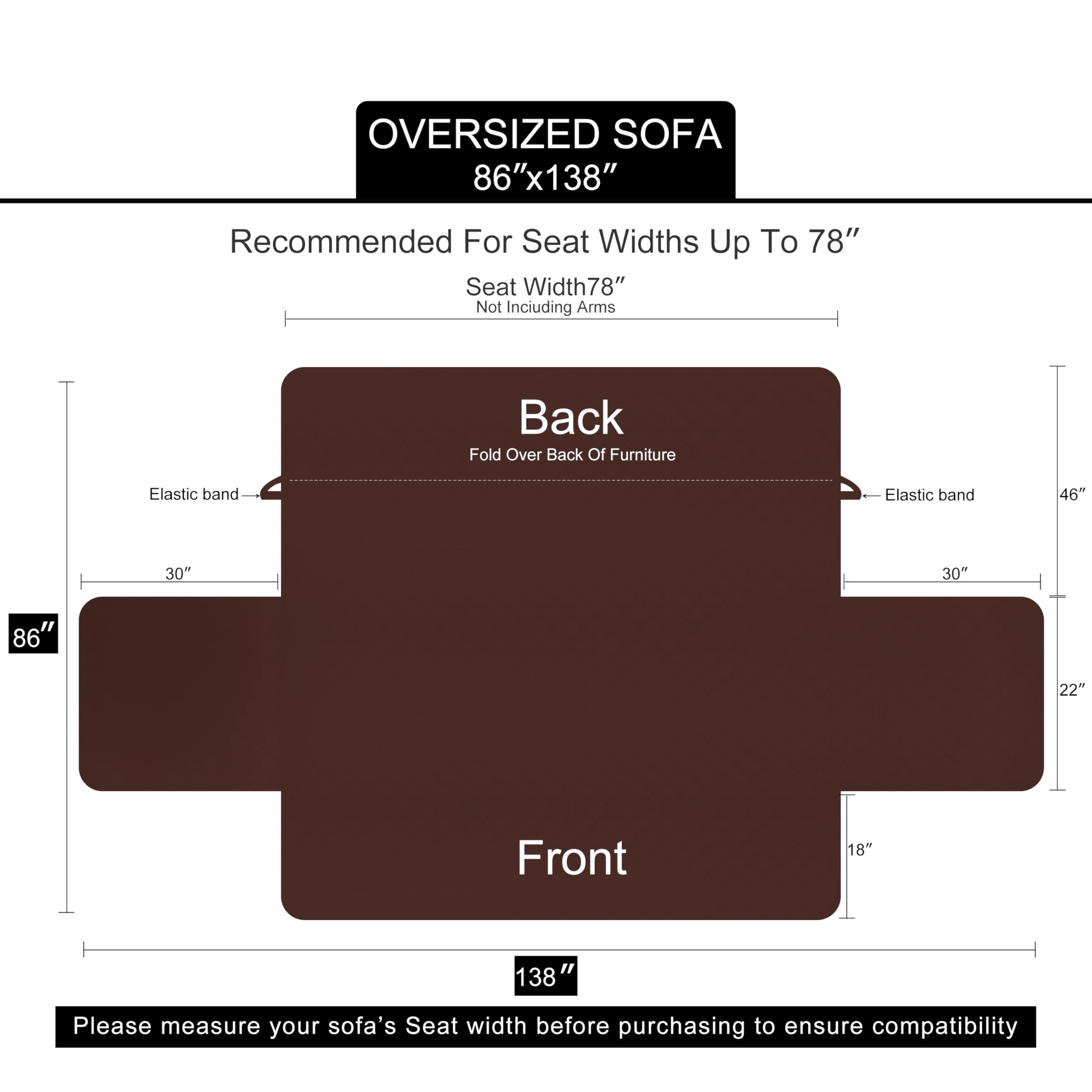 U-NICE HOME size comparison image helping buyers measure accurately