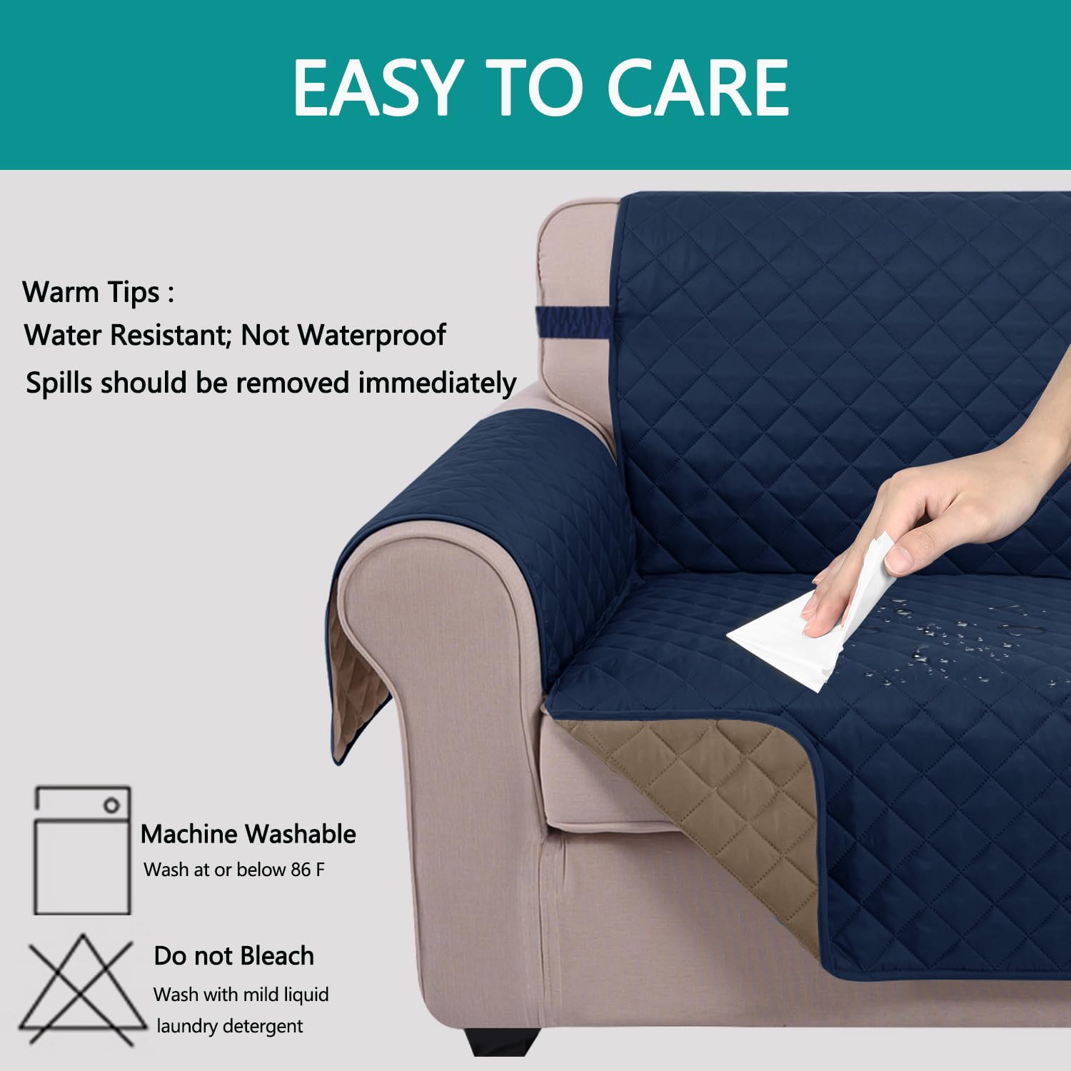 U-NICE HOME cover on sofa with dog lounging, showing pet-friendly comfort