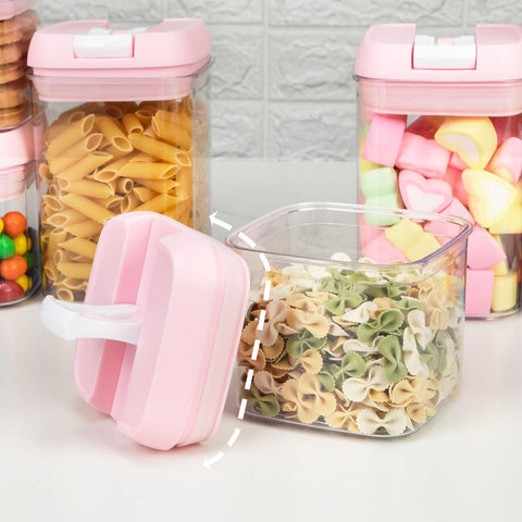 U-QE canisters on a kitchen countertop styled for breakfast showing neat presentation and quick access