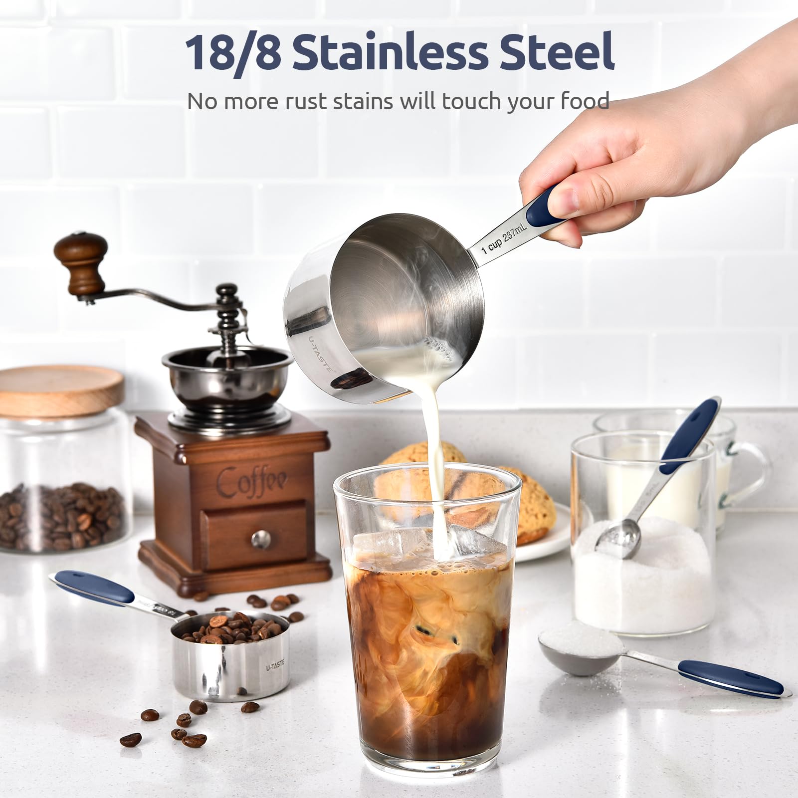 U-Taste close-up engraved measurements showing durable legibility benefit