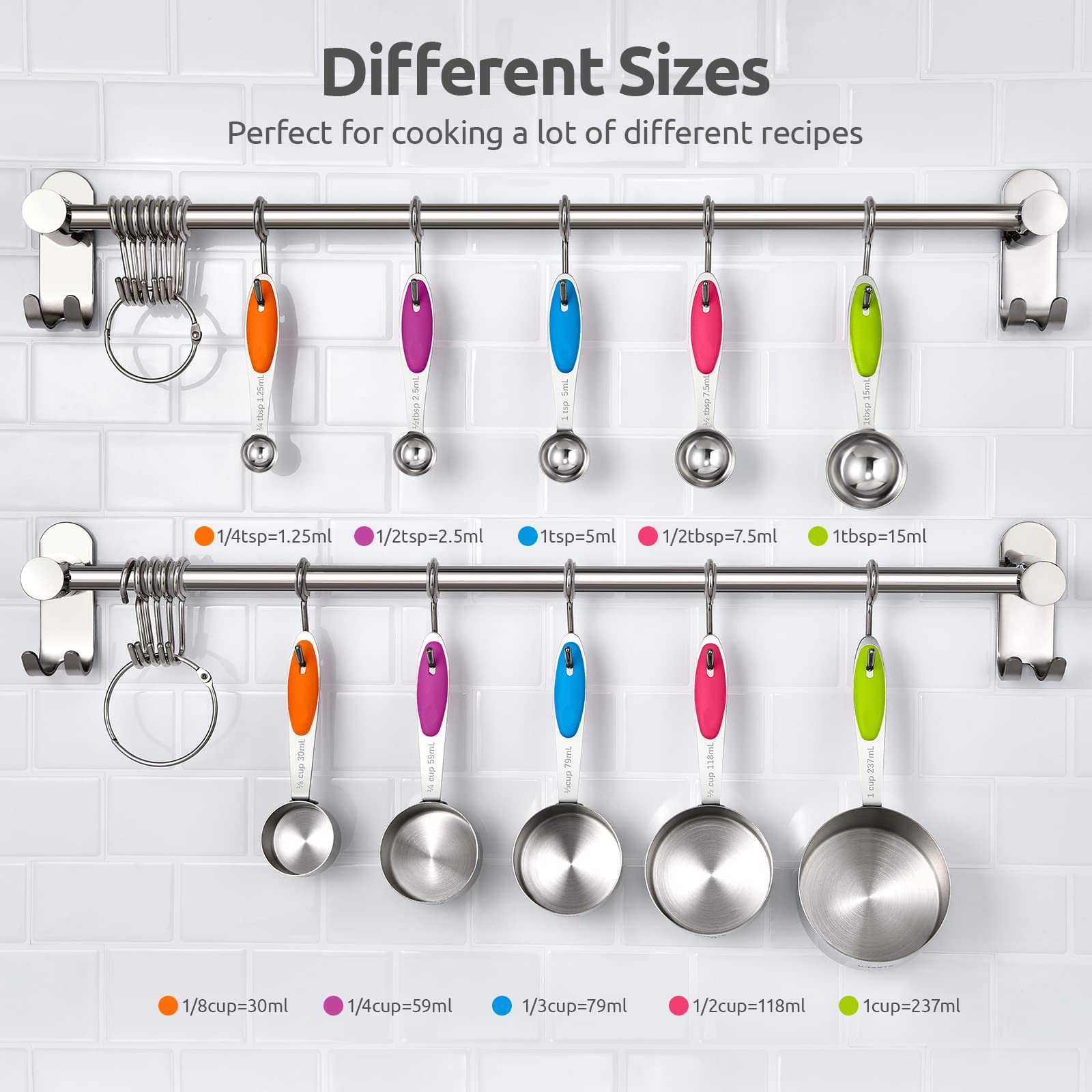 U-Taste close-up of color-coded handle for quick size identification and faster prep