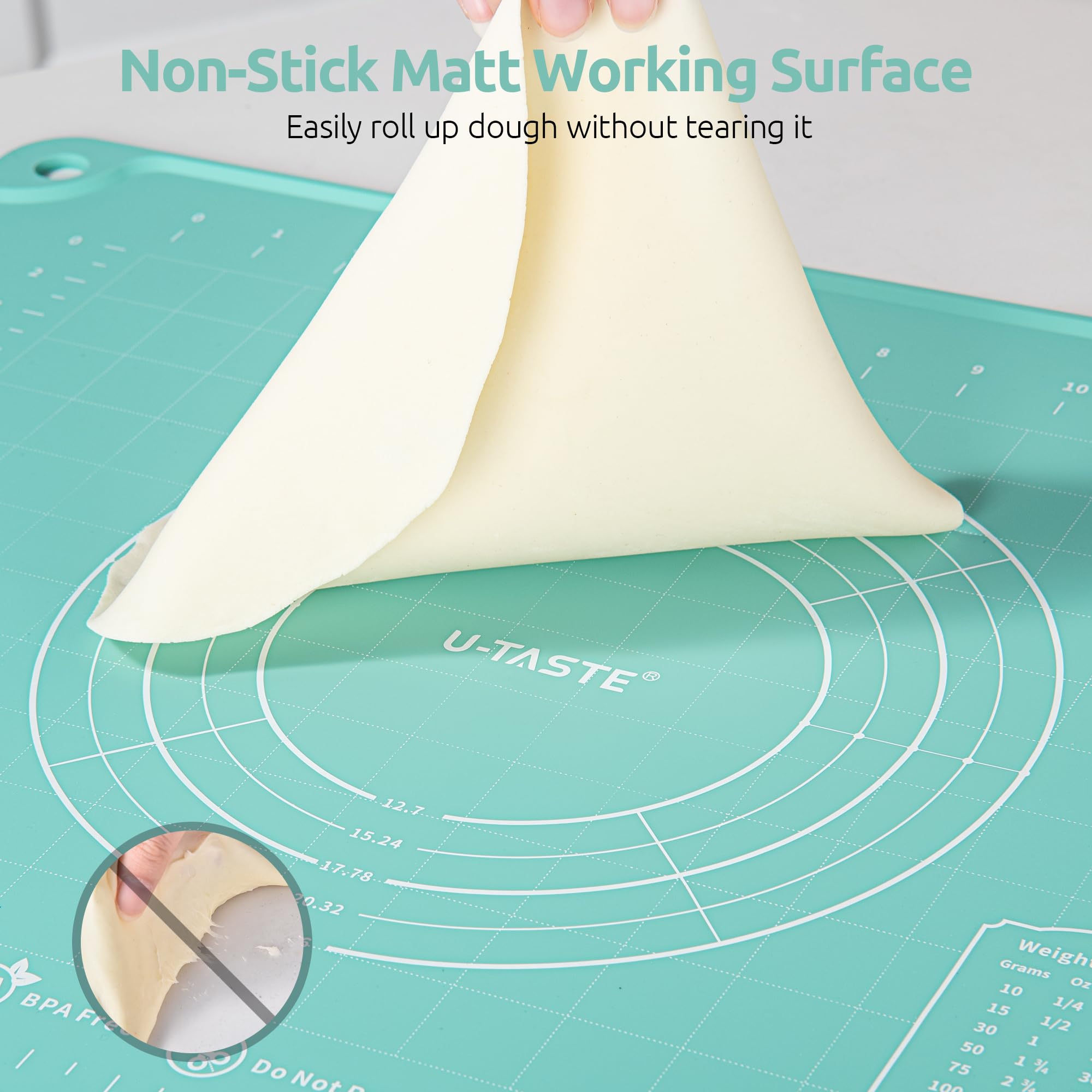 U-Taste mat inside dishwasher top rack illustrating easy cleanup and hygiene