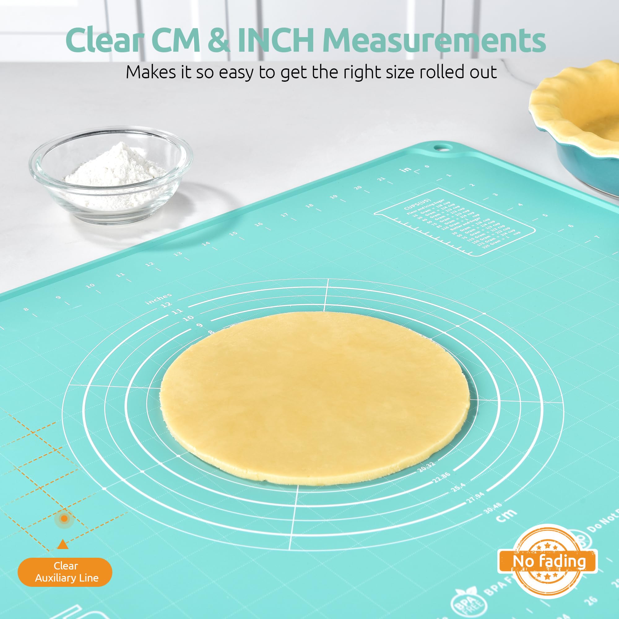 U-Taste lifestyle kitchen scene with baker using the mat for pastries and easy cleanup