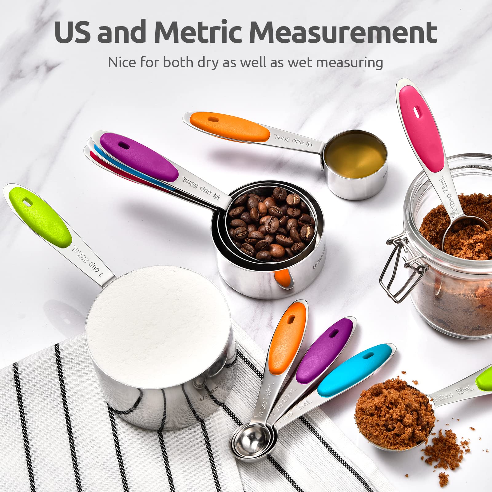 U-Taste multicolor handle lineup for quick size identification at a glance