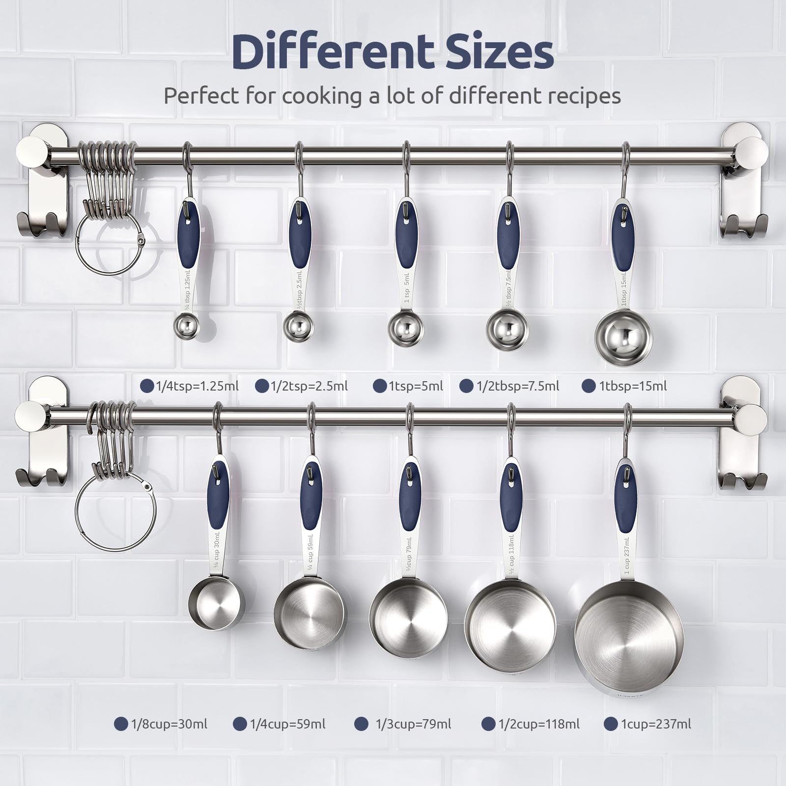 U-Taste nesting cups top view highlighting compact storage advantage