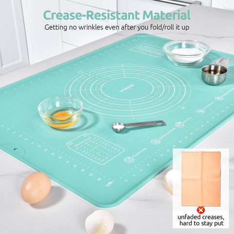 U-Taste mat with rolled dough on surface demonstrating nonstick performance and easy handling