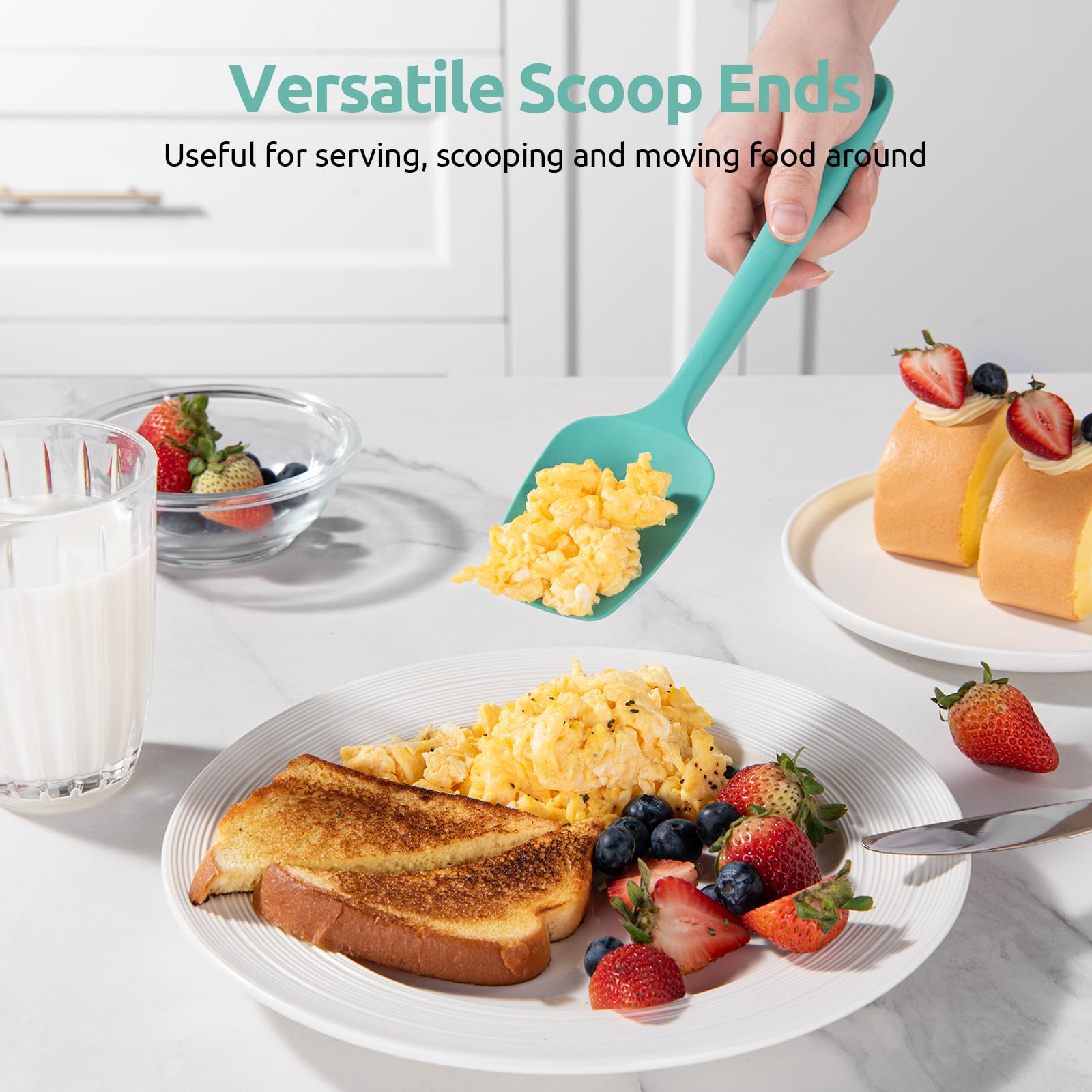 U-Taste spatulas stacked in dishwasher rack showing cleaning convenience benefit easy wash