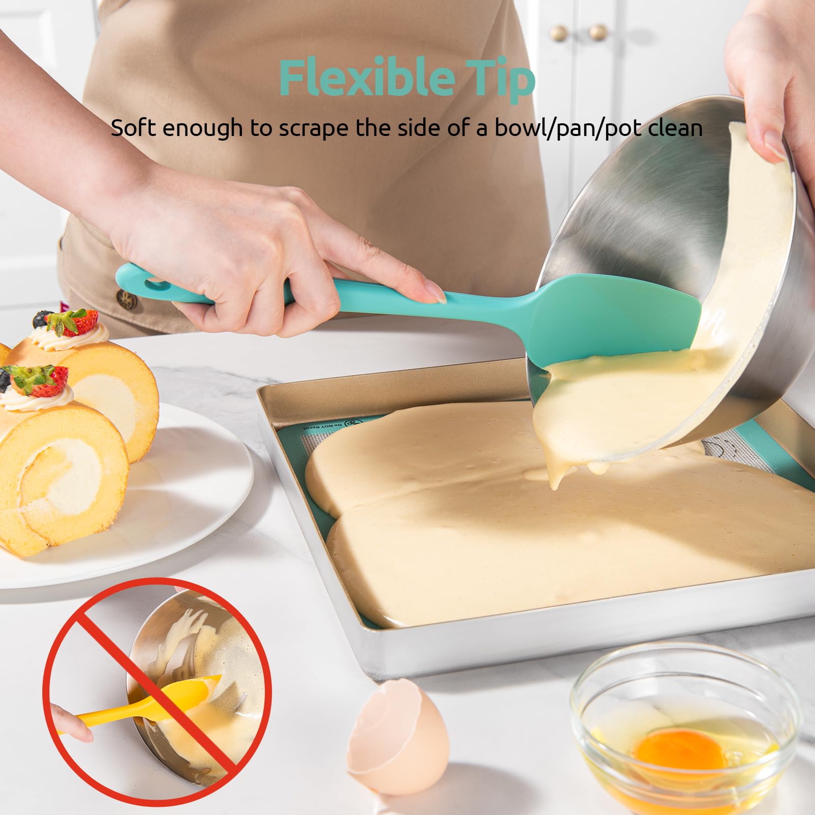 U-Taste jar spatula scraping a narrow jar showing reach benefit no-waste