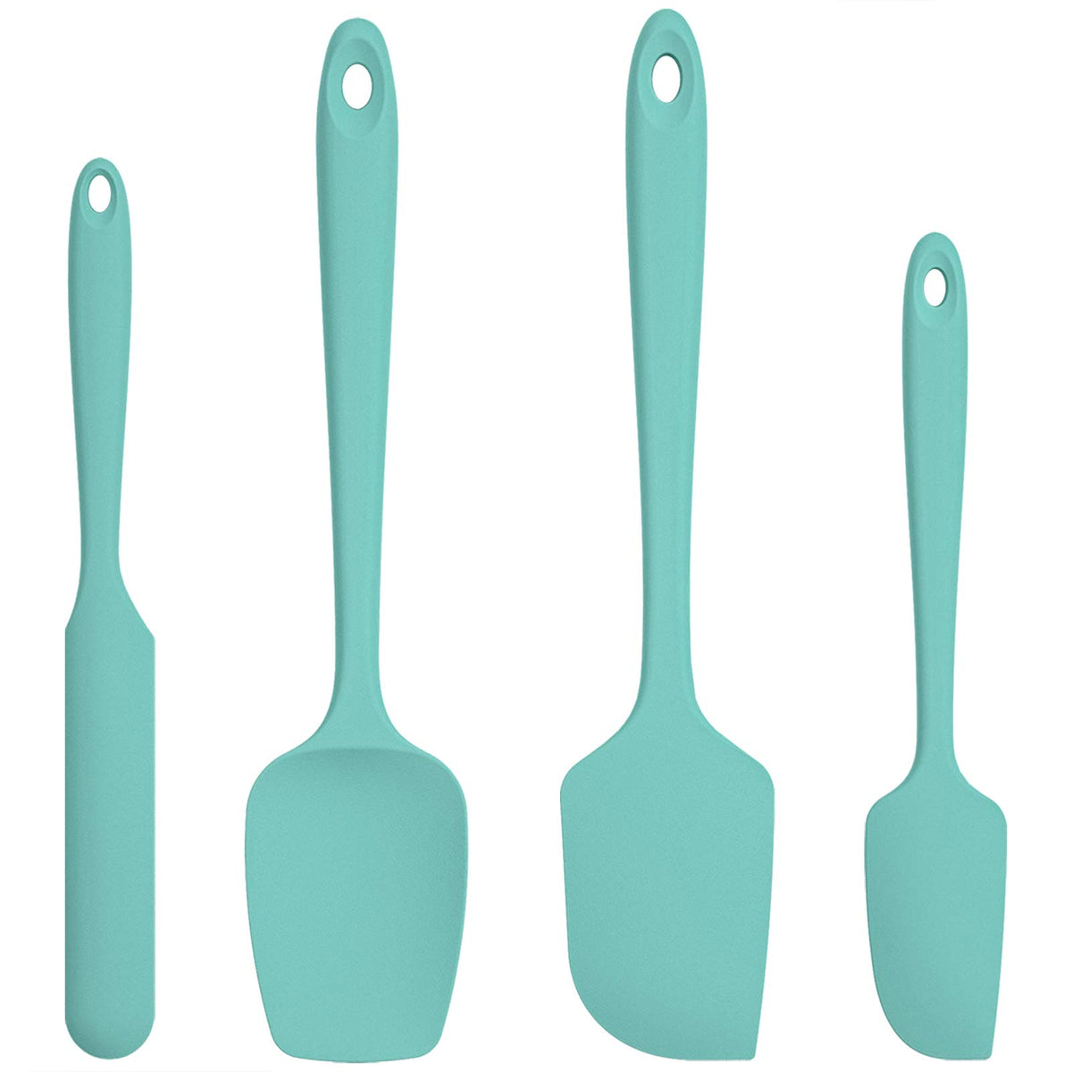 U-Taste spatula set front view showing teal utensils kitchen-ready benefit durability