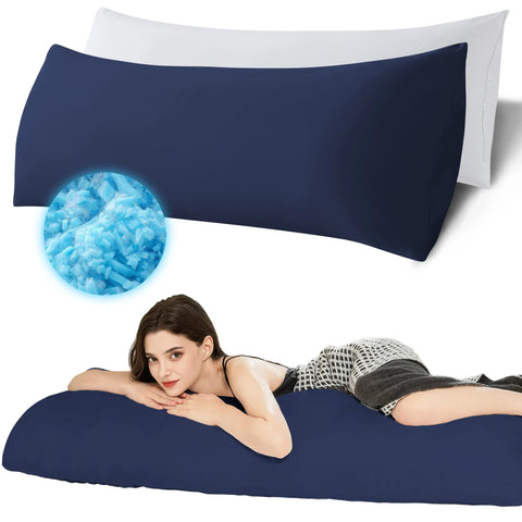 Ubauba navy body pillow front view showing full-length support benefit