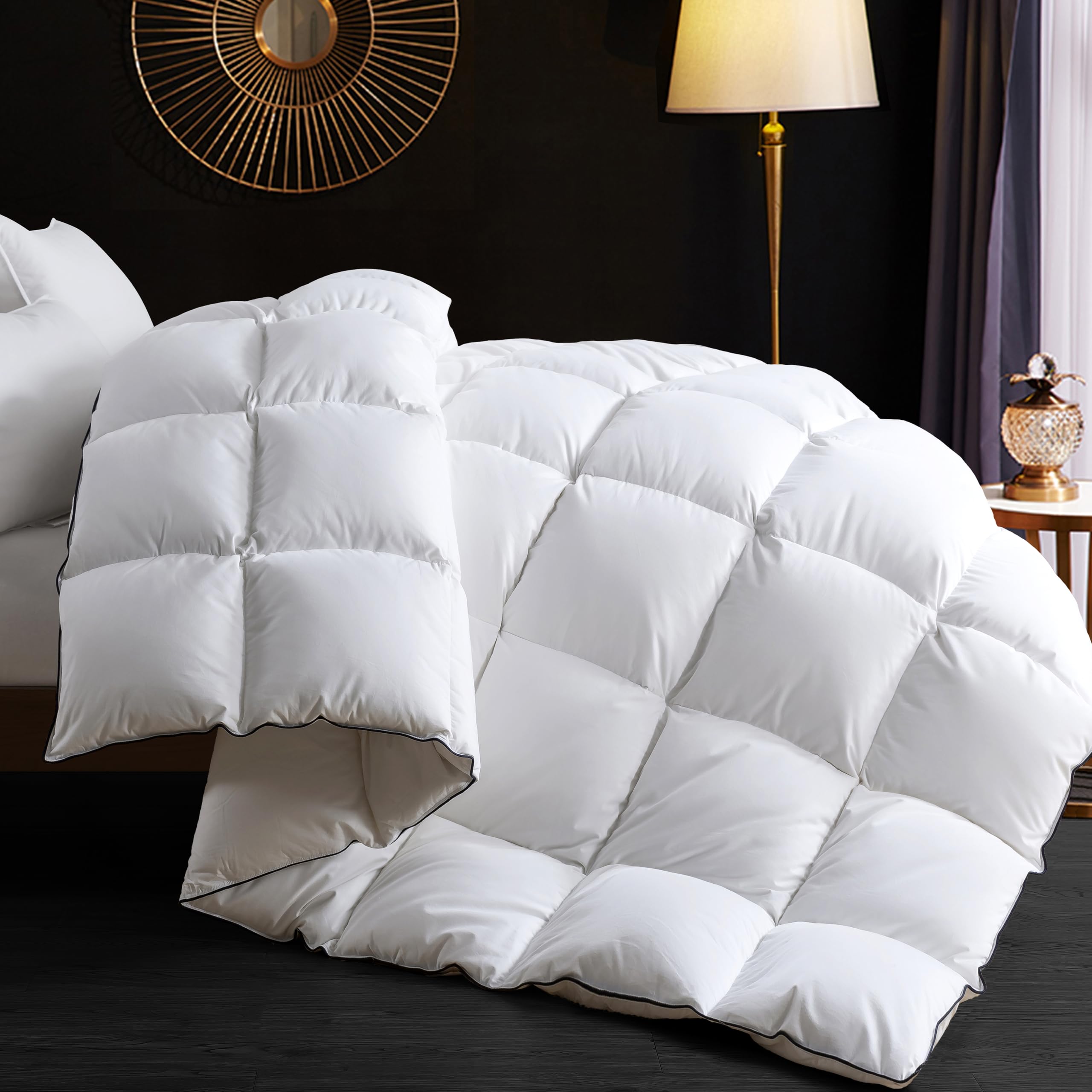 Ubauba duvet front view showing clean white finish and hotel-quality look
