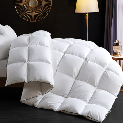 Ubauba duvet front view showing clean white finish and hotel-quality look