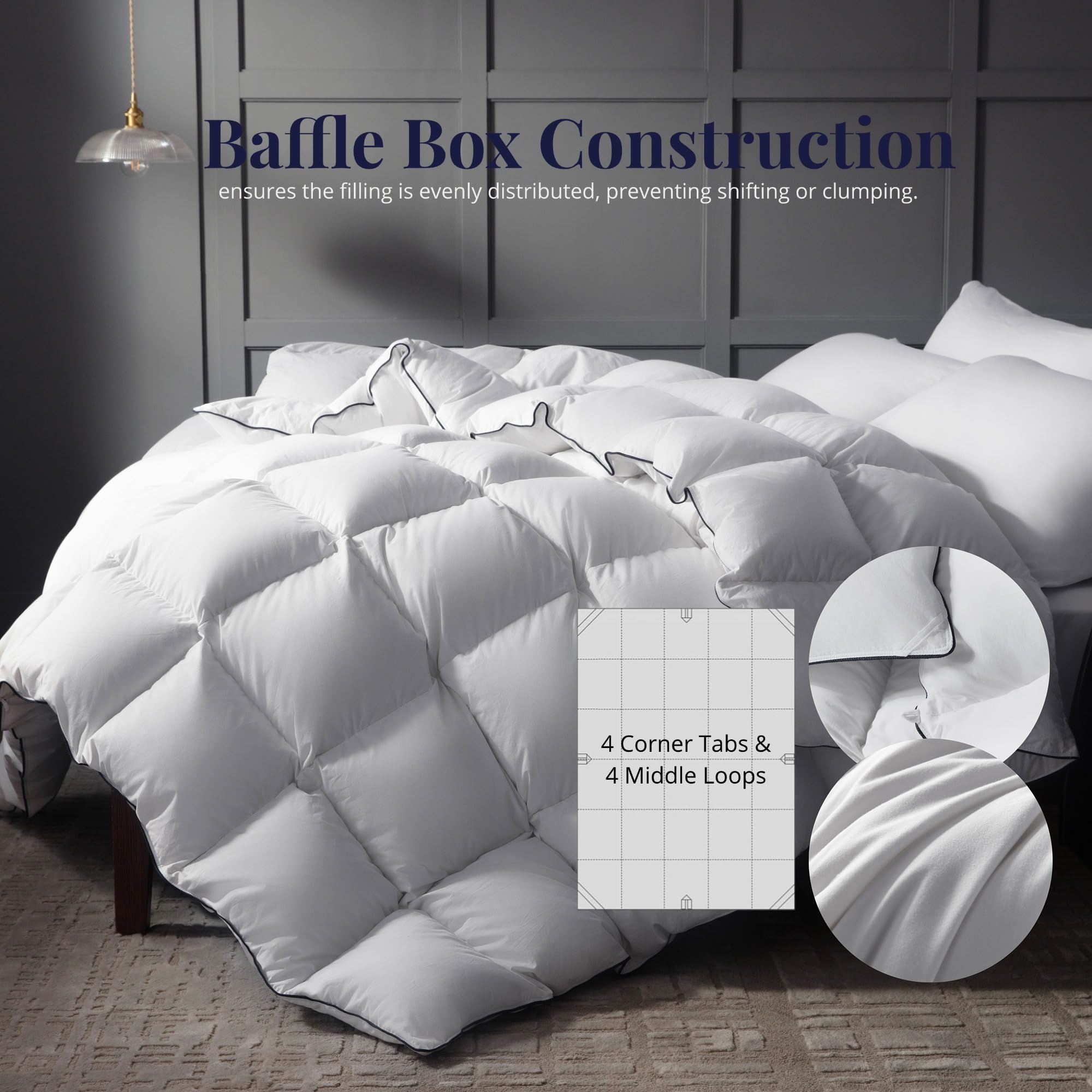 Ubauba on queen bed lifestyle scene showing neat, restful bedroom benefit