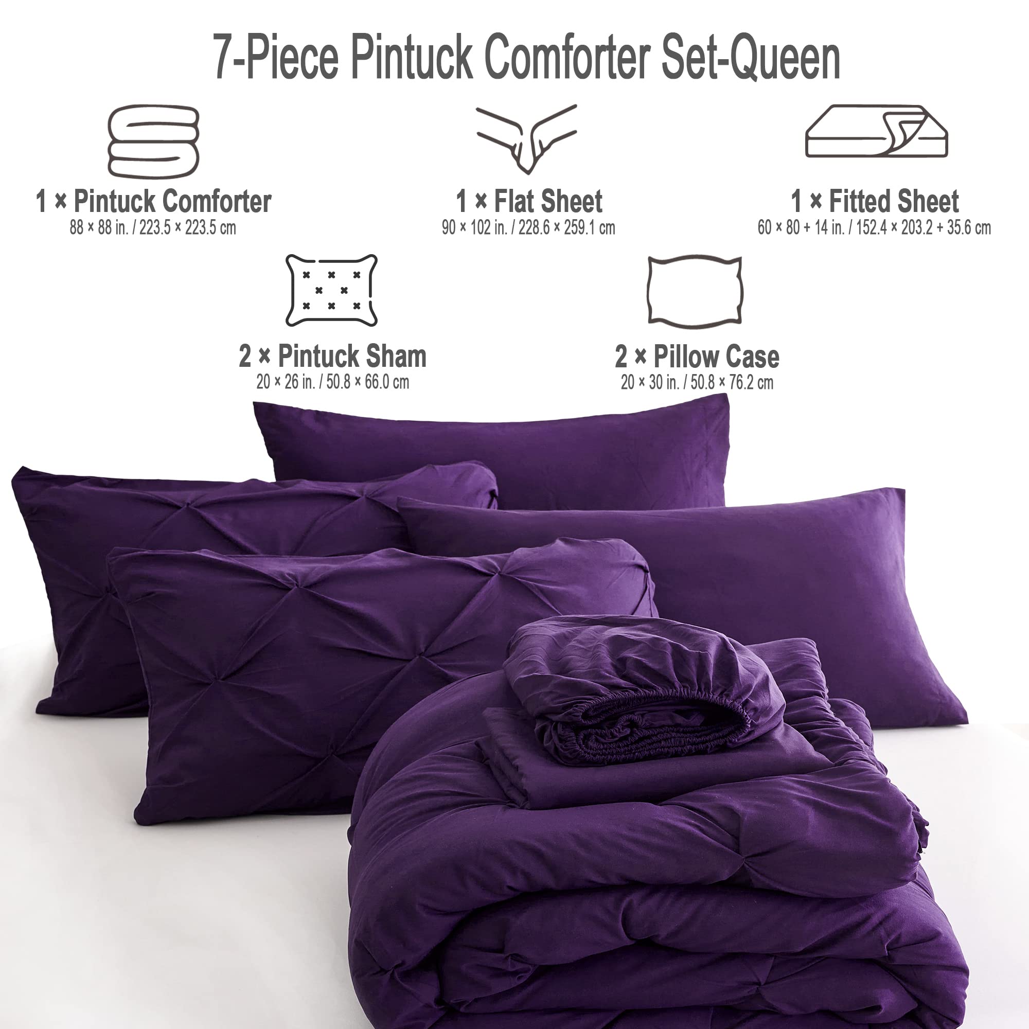 Ubauba queen comforter next to ruler shows generous 88x88 inch coverage benefit