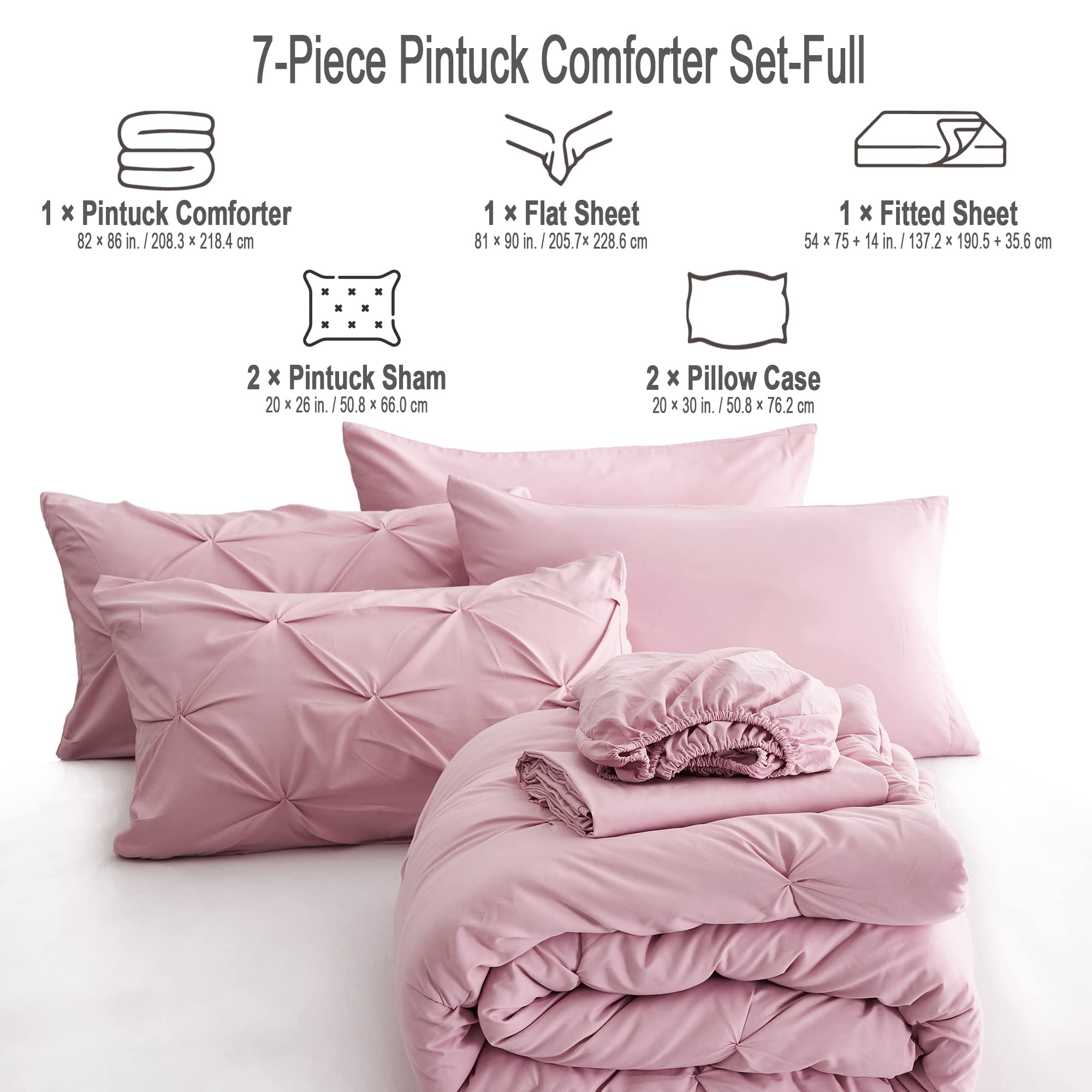 Ubauba comforter on mattress for scale showing full-size fit and deep-pocket sheet