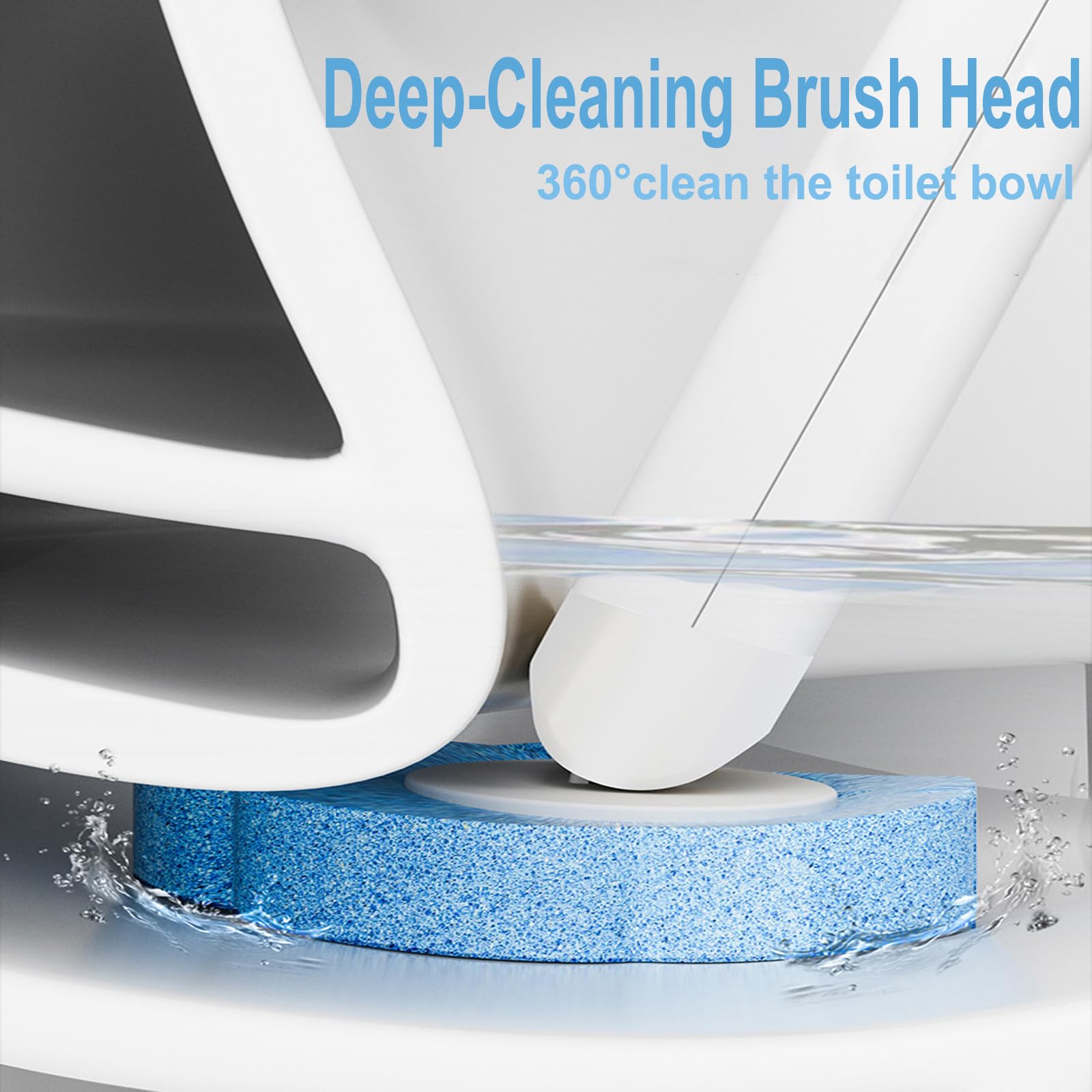 Ucaimao close-up of three-layer brush head releasing cleaner for effective scrubbing