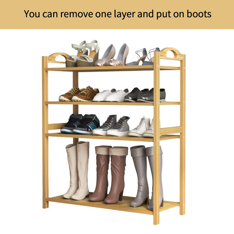 UDEAR assembled rack in closet showing organized footwear and efficient use