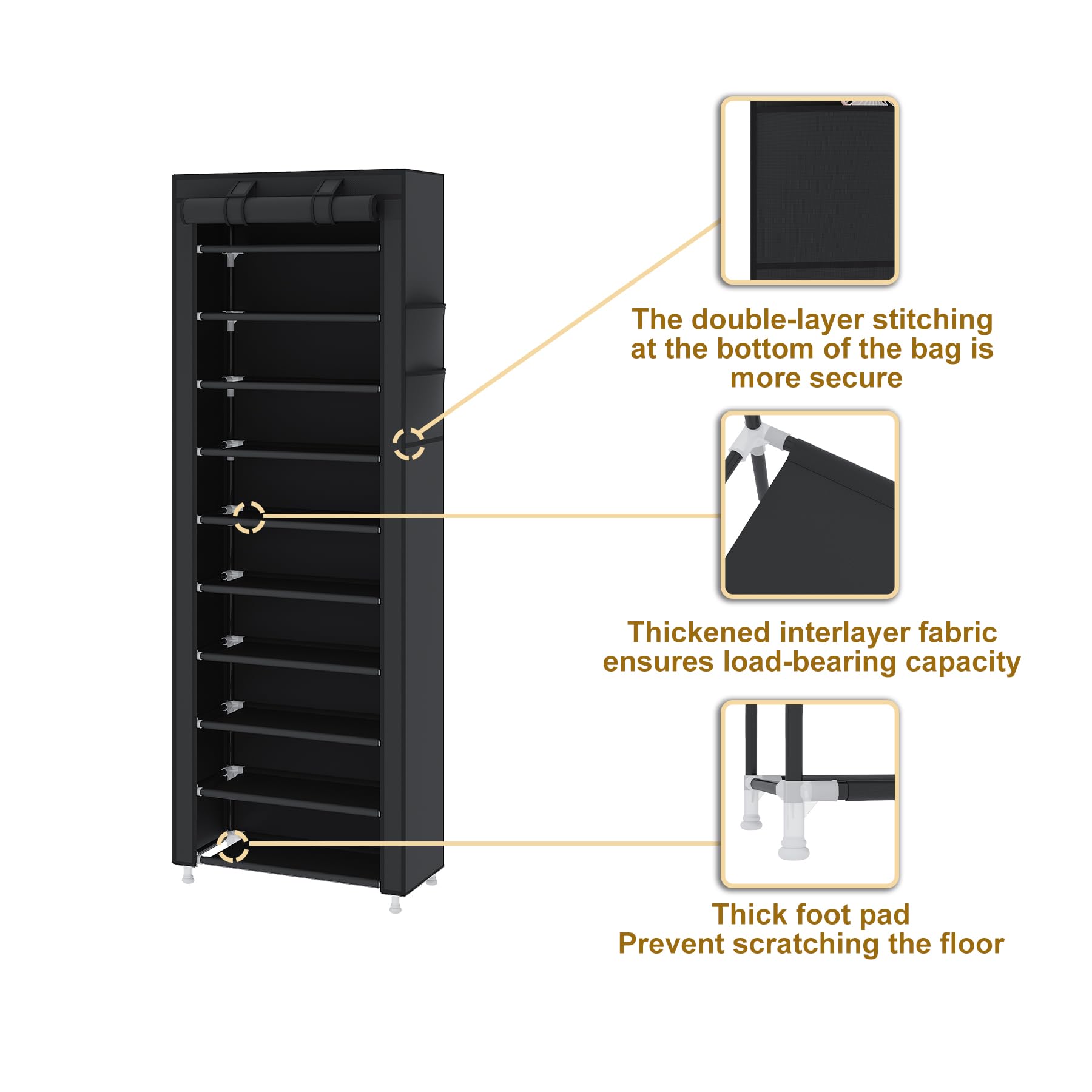 UDEAR labeled assembly parts laid out for easy and fast setup benefit