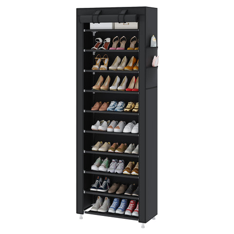 UDEAR front view full rack showing vertical shoe storage and tidy entryway