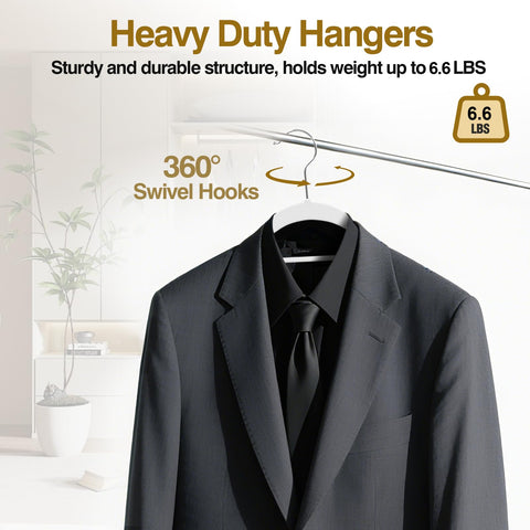 UEAKPIC slim hanger profile next to bulk hanger illustrating space saved