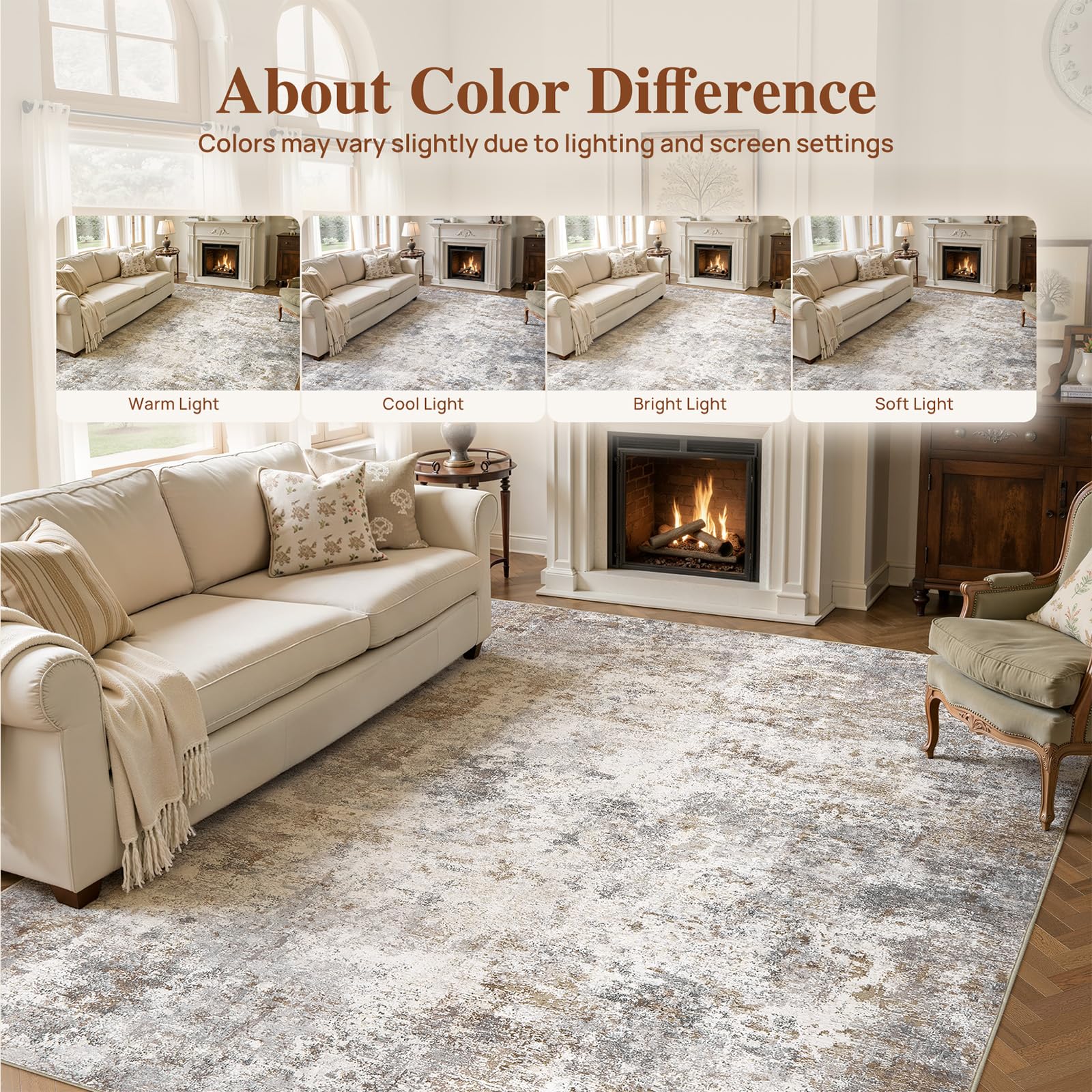 UERMEI rug under dining table showing stain resistance and protection benefit