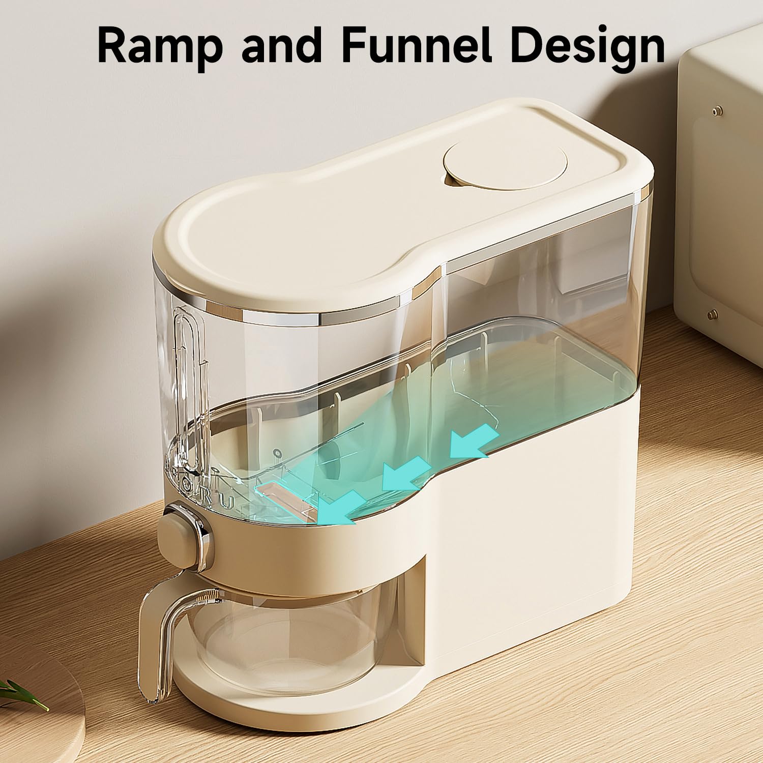 UFORU sloped interior close-up ensuring smooth dispense benefit