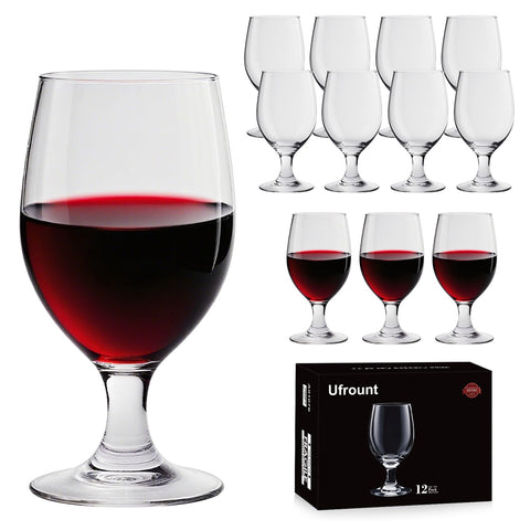 Ufrount clear goblets front view showing elegant set and benefit of cohesive tableware