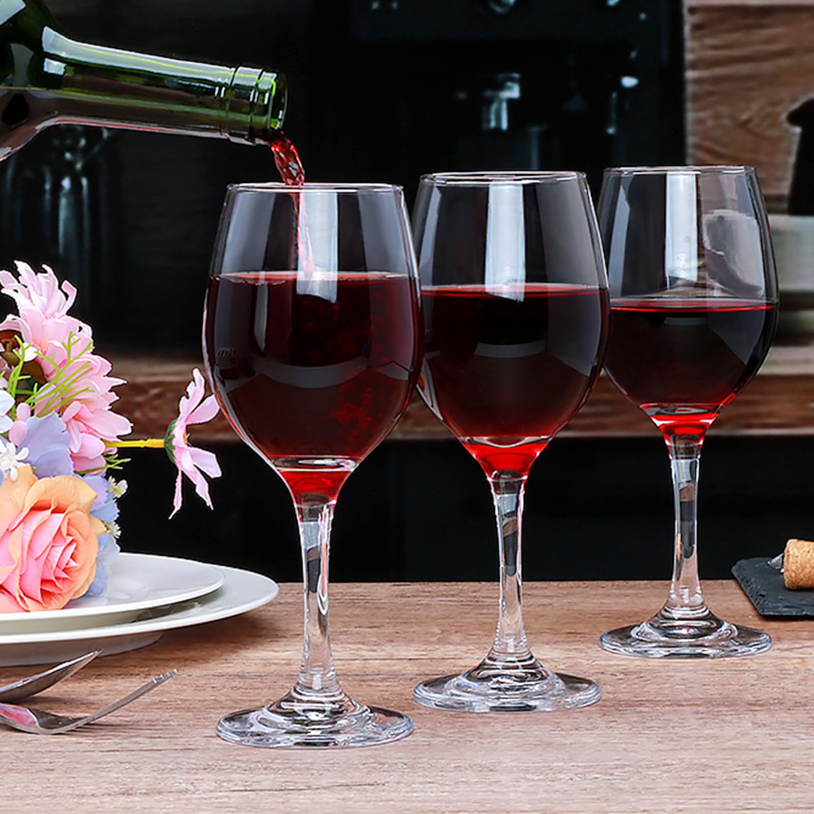 Ufrount glasses clinking with sparkling wine demonstrating celebratory versatility