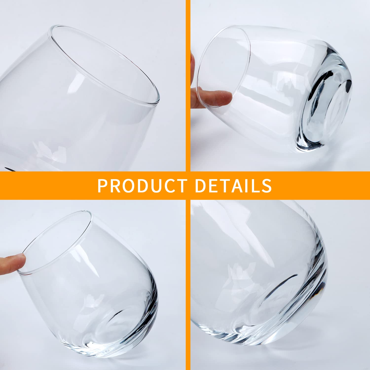 Ufrount side profile emphasizing egg-shaped bowl for improved aroma contact