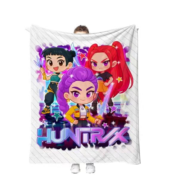 Ugecl blanket front view showing full cartoon print and cozy look