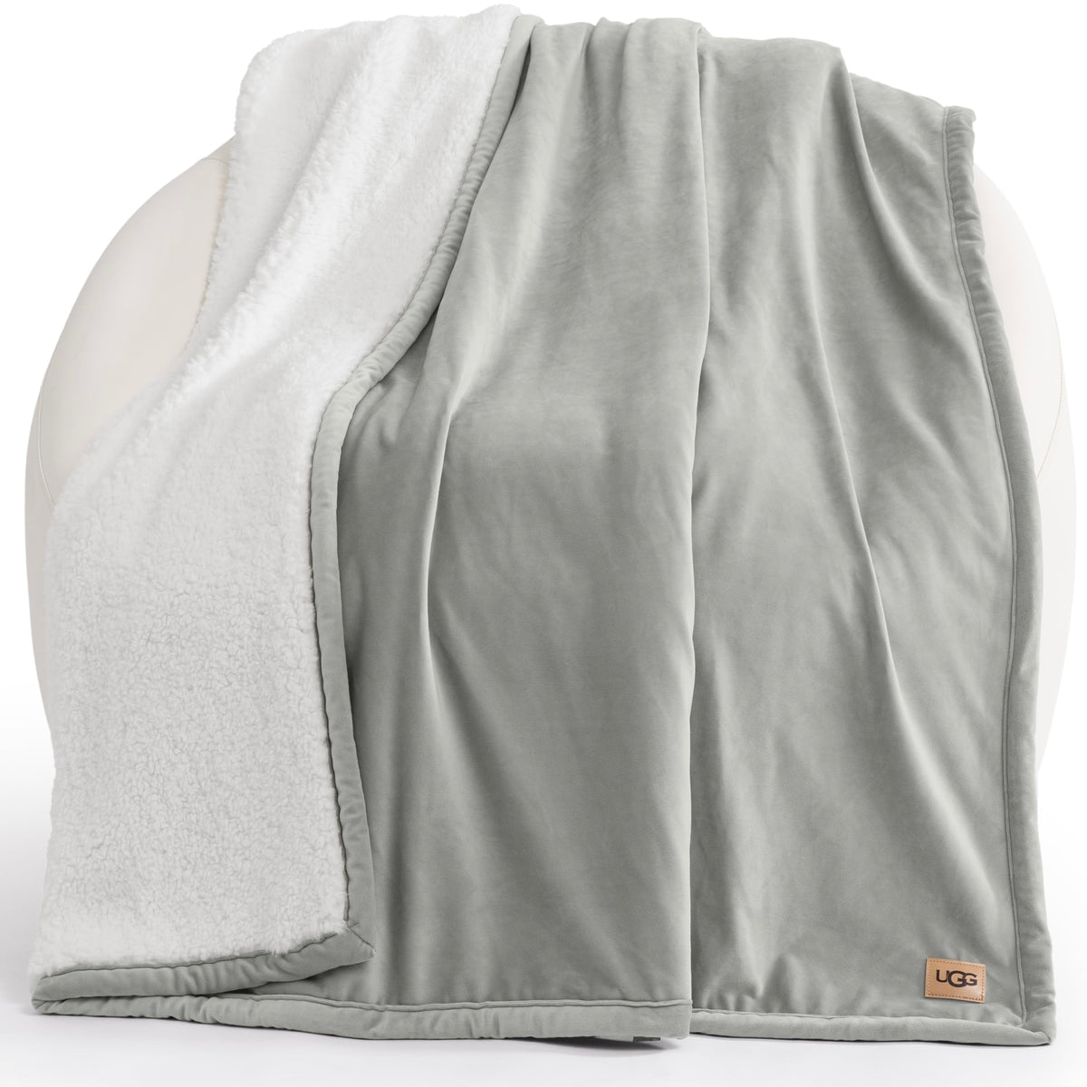 UGG Bliss folded front view showing seal grey and cozy appeal