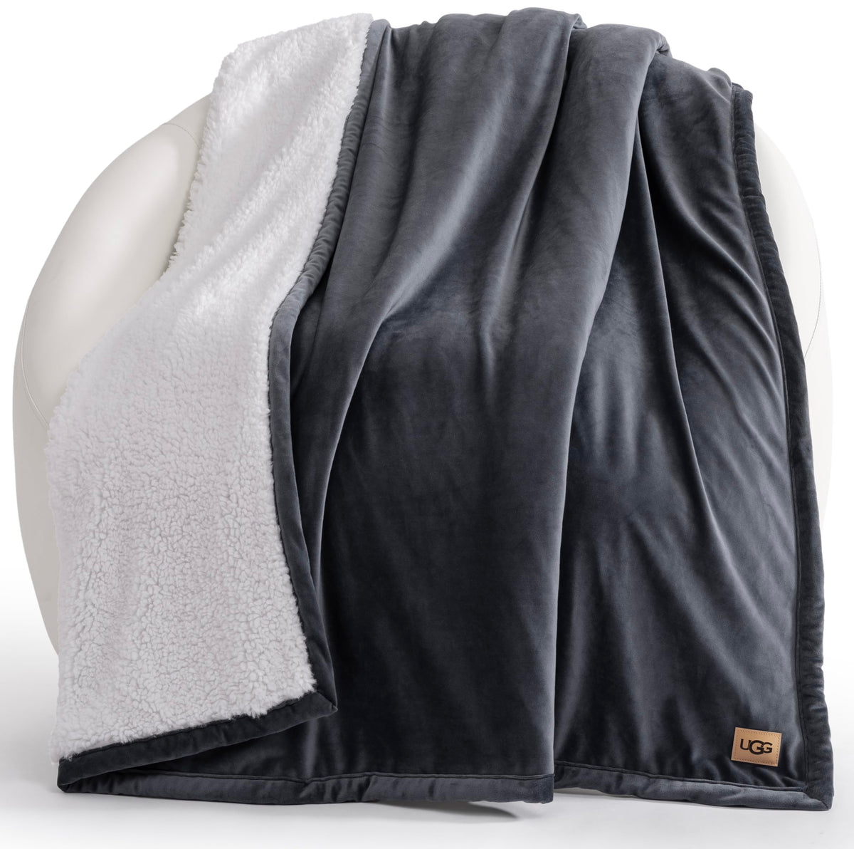 UGG Bliss front view showing imperial blue throw and clean styling benefit