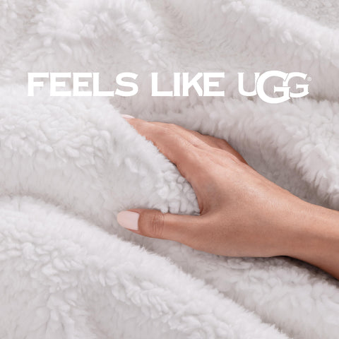 UGG Bliss draped over sofa lifestyle scene adds inviting room ambiance