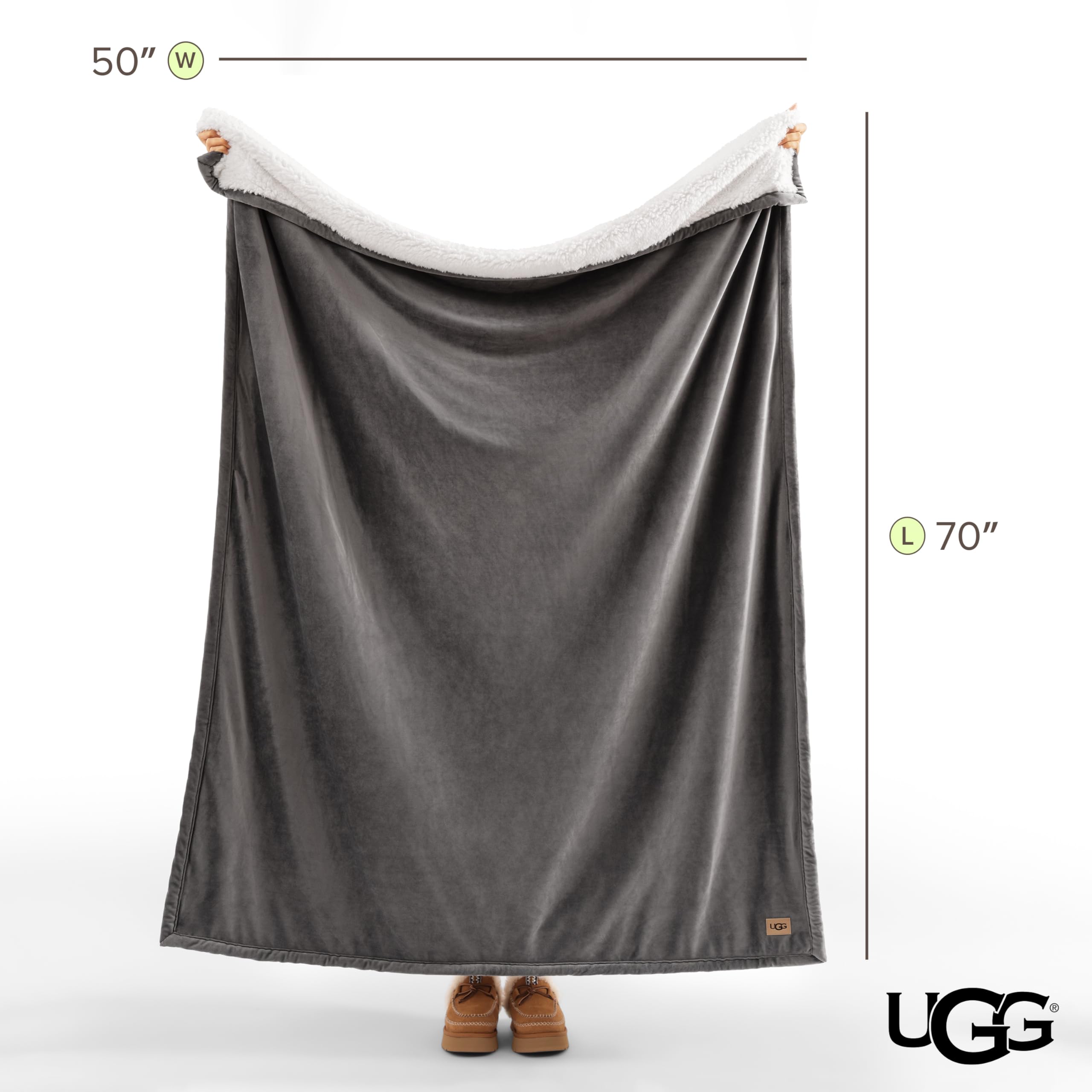 UGG throw in a reading nook conveying softness and inviting relaxation