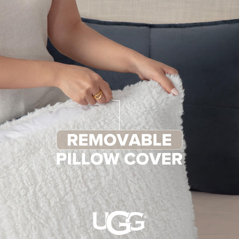 UGG matching shams front and back showing reversible styling options