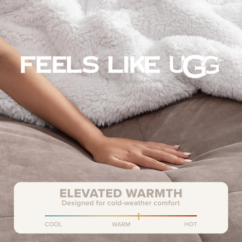 UGG reversible shams showing both plush and stitched sides for styling