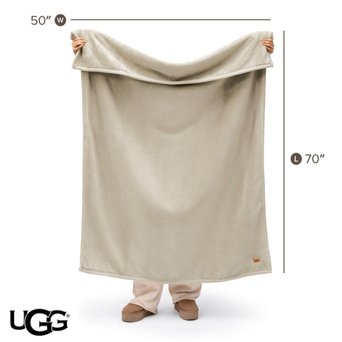 UGG Coco throw draped over sofa adding warmth and style