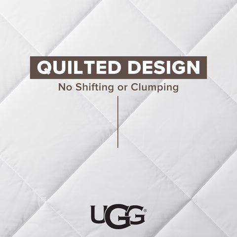 UGG Danielle corner tab closeup highlighting secure attachment inside duvet covers for stability