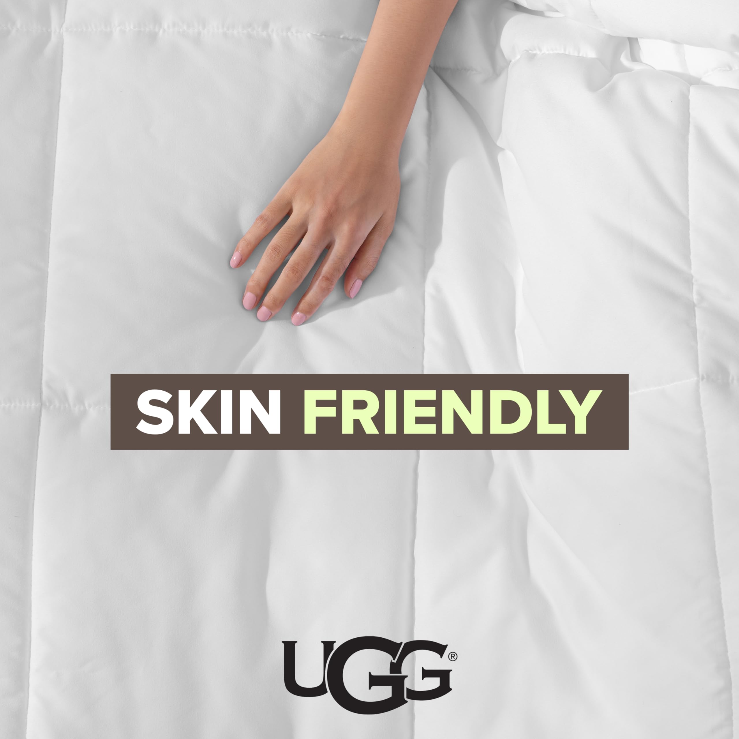 UGG Danielle on king bed for size comparison and generous coverage