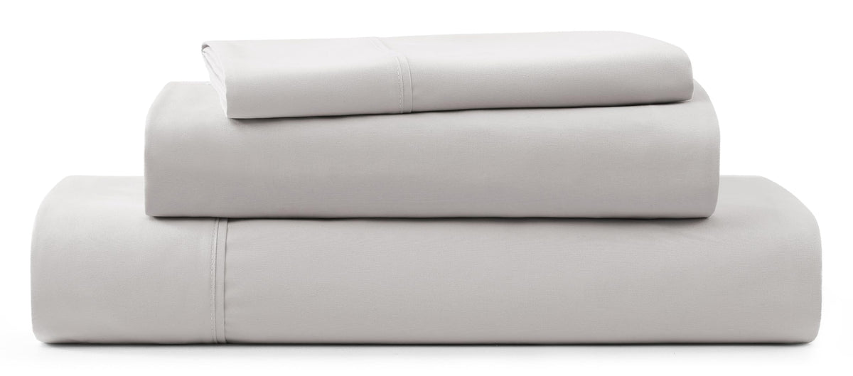 UGG Hedi front view showing neat folded sheets and elegant stone grey finish for stylish bedding