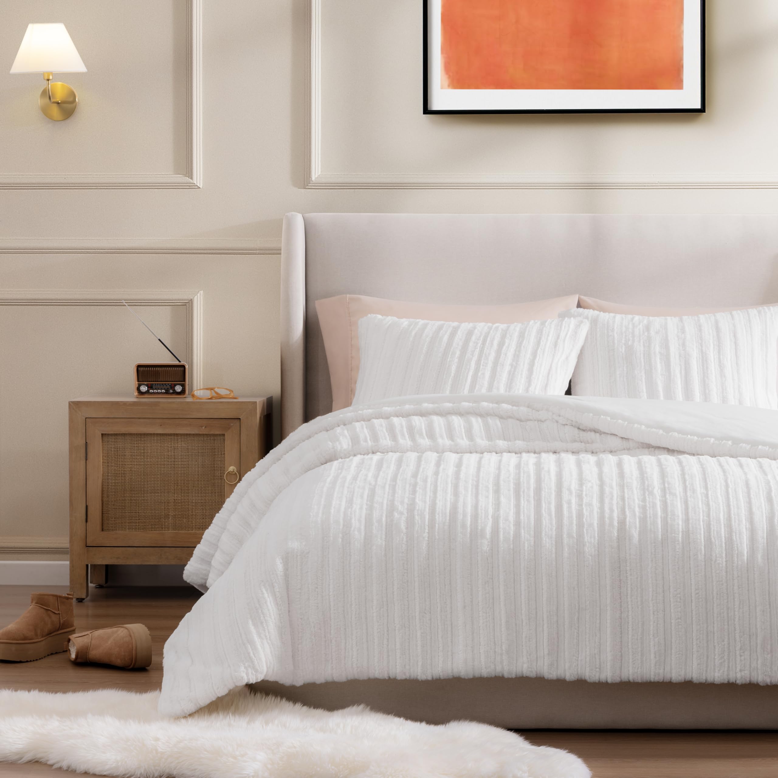 UGG Kenzie close-up of faux fur pile highlighting plush comfort and tactile luxury