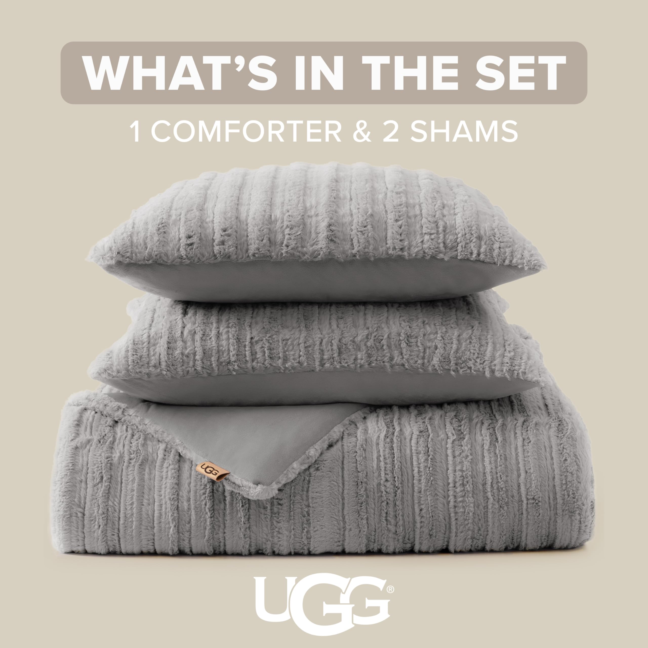 UGG Kenzie close-up of faux-fur stripes showing soft tactile detail