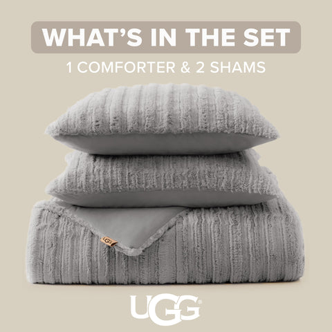 UGG Kenzie close-up of faux-fur stripes showing soft tactile detail