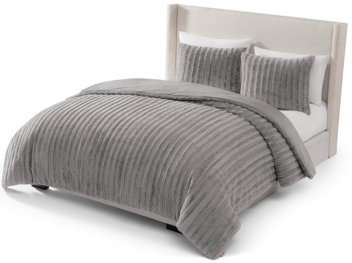 UGG Kenzie front view grey showing plush faux-fur and cozy appeal